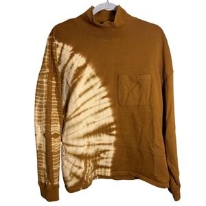 Madewell (Re)sourced Cotton Mockneck Sweatshirt Almond Tie-Dye Size Large